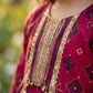 Gul-e-Rana – Deep Crimson Lawn Anarkali Frock