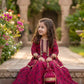 Gul-e-Rana – Deep Crimson Lawn Anarkali Frock