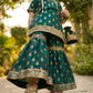 Gul-e-Zarrin – Emerald Gold Lawn Gharara Set