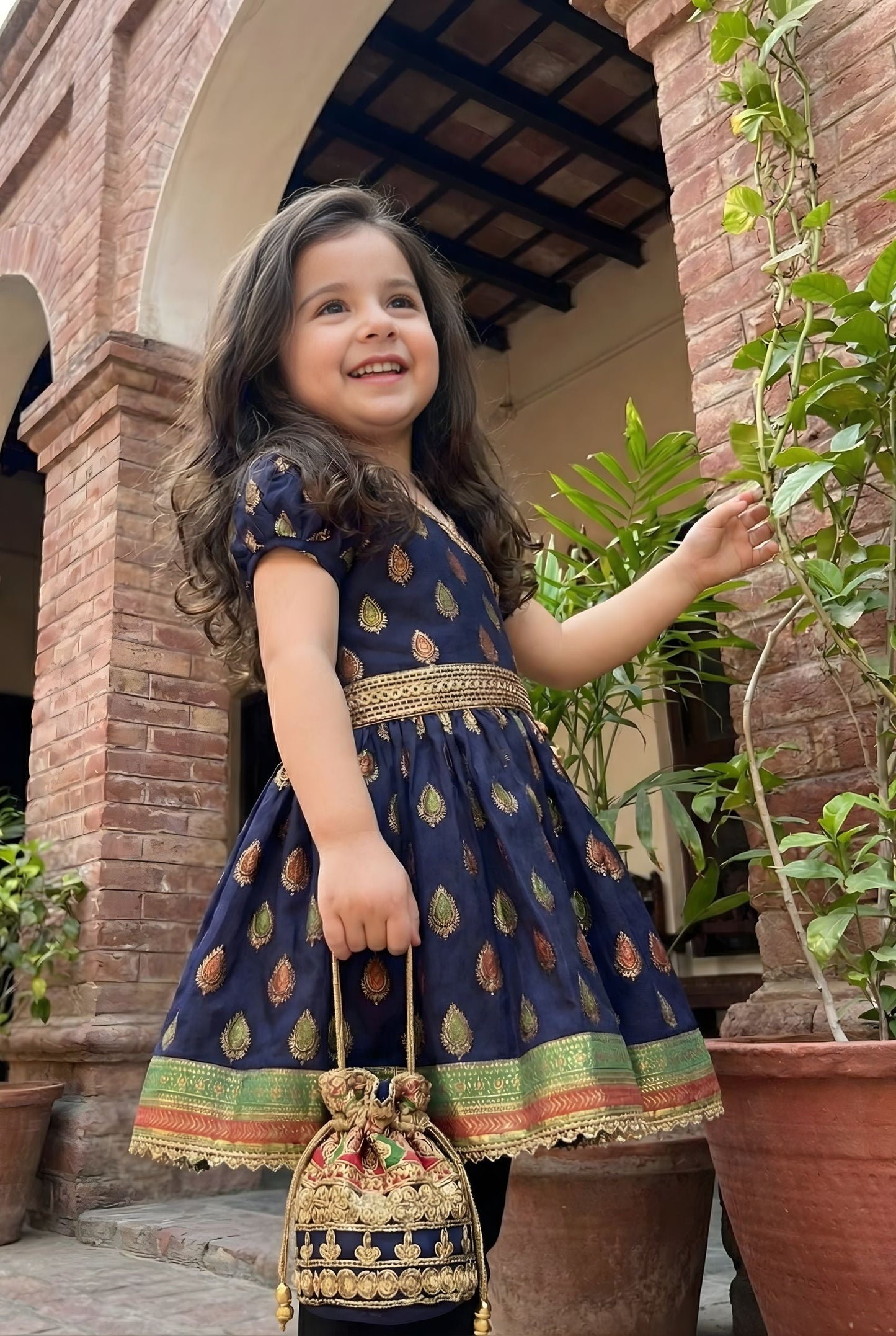 Zeenat-e-Shab – Navy Blue Lawn Angrakha Frock