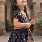 Zeenat-e-Shab – Navy Blue Lawn Angrakha Frock