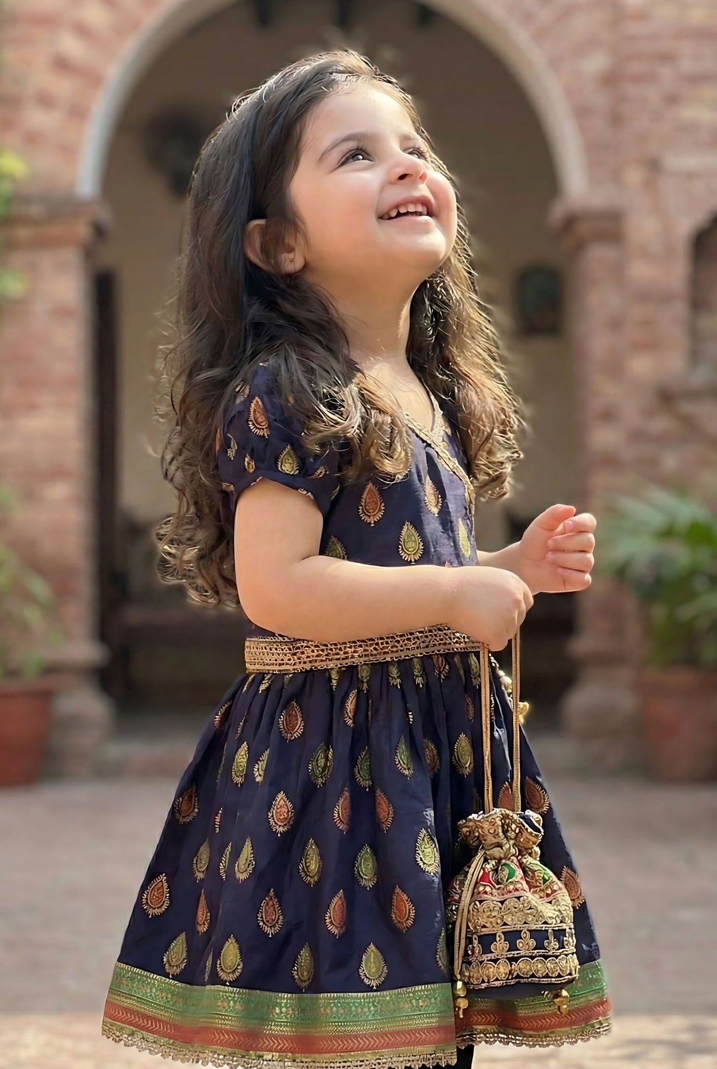 Zeenat-e-Shab – Navy Blue Lawn Angrakha Frock
