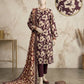 Finest Quality Lawn Unstitched 3 Piece Suit - Hamnaaz Deep Plum Bold Floral Print