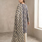 Finest Quality Lawn Unstitched 3 Piece Suit - Hamnaaz Navy Fern Print
