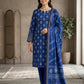 Finest Quality Lawn Unstitched 3 Piece Suit - Hamnaaz Royal Blue Motif Print