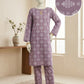 Finest Quality Lawn Unstitched 2 Piece Suit - Hamnaaz Lavender White Geometric Motif Print