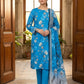 Finest Quality Lawn Unstitched 3 Piece Suit - Hamnaaz Azure Blossom Print