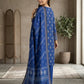 Finest Quality Lawn Unstitched 3 Piece Suit - Hamnaaz Royal Blue Motif Print