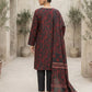 Finest Quality Lawn Unstitched 3 Piece Suit - Hamnaaz Charcoal & Deep Red Vine Print