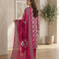 Finest Quality Lawn Unstitched 3 Piece Suit - Hamnaaz Magenta Floral Print