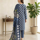 Finest Quality Lawn Unstitched 3 Piece Suit - Hamnaaz Slate Polka Dot Print