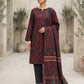 Finest Quality Lawn Unstitched 3 Piece Suit - Hamnaaz Charcoal & Deep Red Vine Print