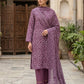Finest Quality Lawn Unstitched 3 Piece Suit - Hamnaaz Plum Bandhani Print